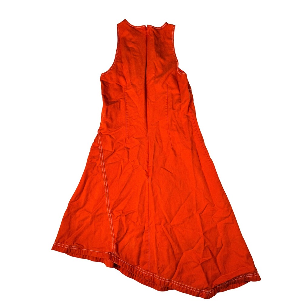 Maeve Anthropologie Asymmetrical Bileu Orange Dress Women's Size 4‎ - Picture 5 of 6